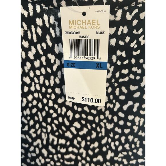 Michael Kors Women's size XL Black and White Leopard Print Shift Dress NWT - Picture 4 of 4